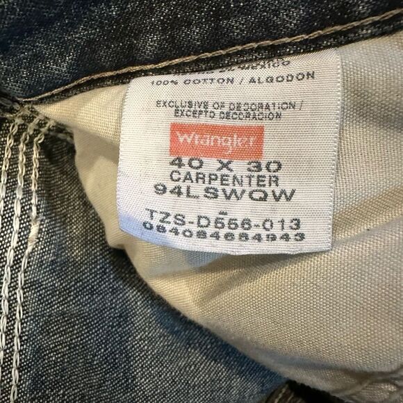 Wrangler carpenter pants 40x30 100% cotton real comfortable jeans - Picture 6 of 16